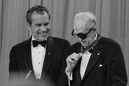 John Ford receives the Presidential Medal of Freedom from Richard Nixon